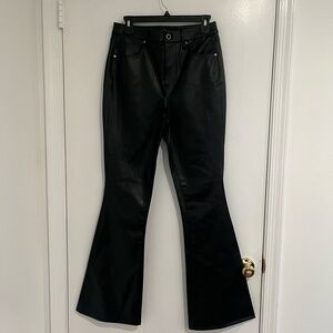 Veronica Beard Black Faux Leather Flare Pants